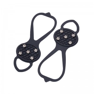 ที่กำหนดเองสีดำซิลิโคนน้ำแข็ง Cleats ค้อนลื่นสำหรับการปีนเขาเดินป่า